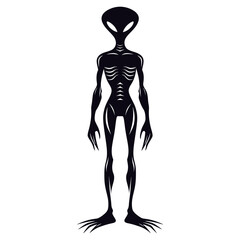 Silhouette alien black color only full body