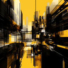 Fototapeta premium dynamic structures, high contrast chiaroscuro, urban industrialism, abstract and conceptual sketches