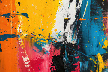 A dynamic abstract expressionist painting, with bold brushstrokes and vibrant splashes of color conveying intense emotion
