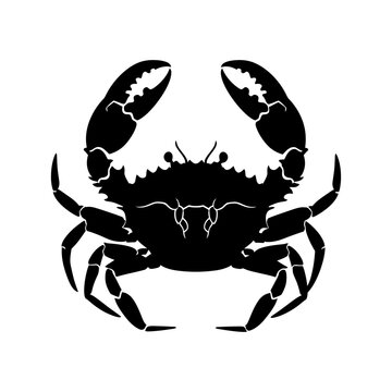recommend clip art: Silhouette crab full body black color only