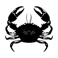 Silhouette crab full body black color only