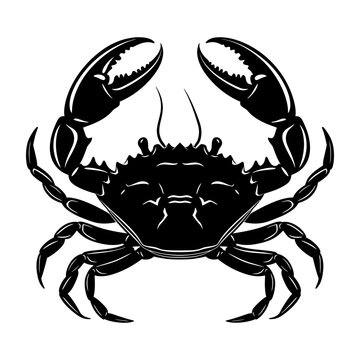 recommend clip art: Silhouette crab full body black color only