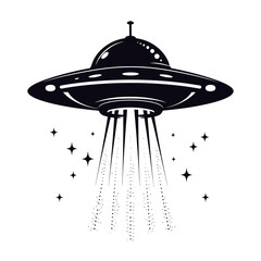 Silhouette flaying UFO black color only
