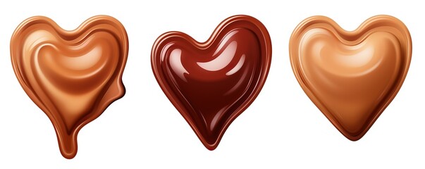 chocolates forming a heart on a white background