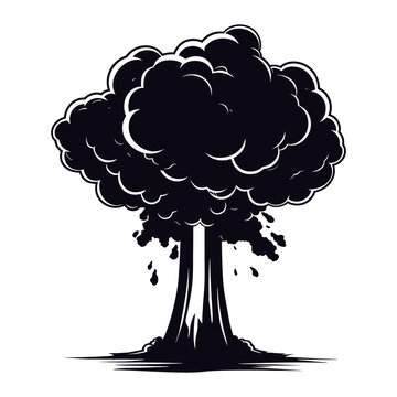 recommend clip art: Silhouette nuclear explosion black color only