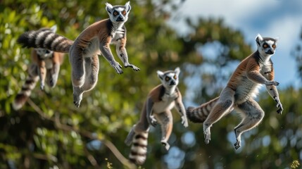 Fototapeta premium The Leaping Lemur Ensemble
