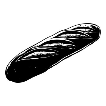 recommend clip art: Silhouette bread baguette black color only