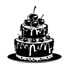 Silhouette cake black color only full body