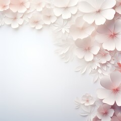 floral delicate background of cut paper flowers. place for the text