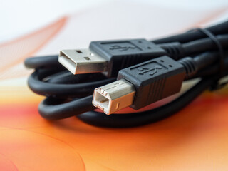USB A-Type Male to USB B-Type Male cable. Cable for scanner, printers, desktop external hard drivers. 
