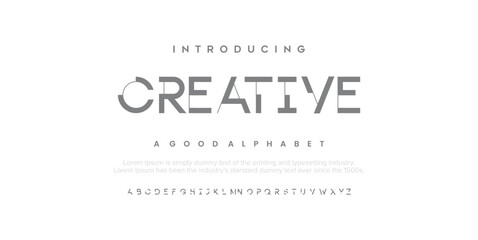 Creative Minimal Fashion Designs. Typography fonts regular uppercase and lowercase. vector illustration - obrazy, fototapety, plakaty