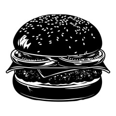 Silhouette hamburger black color only full body body