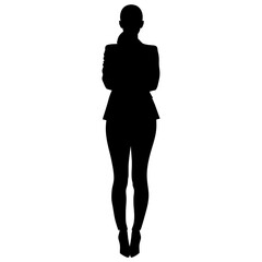 Fototapeta premium Silhouette bussiness woman black color only full body