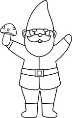 garden gnome outline vector