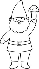 garden gnome outline vector