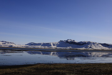 View from Dyrhólaey which is a small promontory located on the south coast of Iceland, not far from the village Vík.