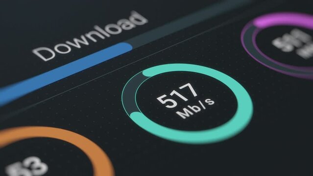 Net speed concept, fast data download, internet speed test, transfer data progress, infographic (3d render)