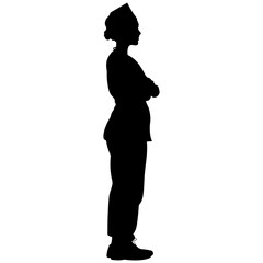 Silhouette nurse black color only full body 