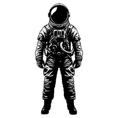 Silhouette astronaut black color only full body