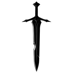 Silhouette dagger or mini short sword in mmorpg game black color only