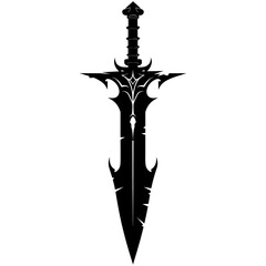 Silhouette dagger or mini short sword in mmorpg game black color only