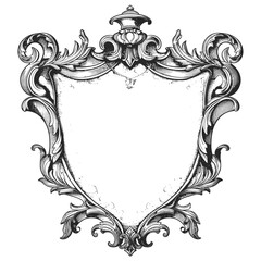 shield element with old engraving style