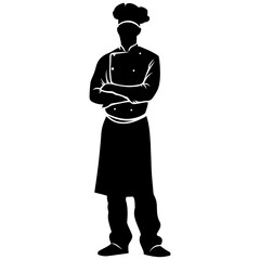 Silhouette chef black color only full body