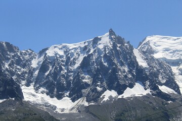 the beautiful snowy peaks of chamonix, france