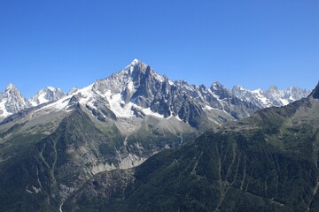 the beautiful snowy peaks of chamonix, france