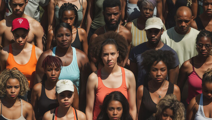 A powerful photograph portraying a diverse group engaged in a collective effort to uplift their neighborhood