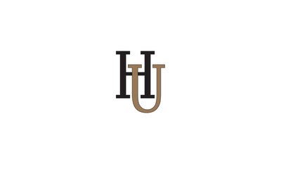 HU, UH , U , H , Abstract Letters Logo Monogram