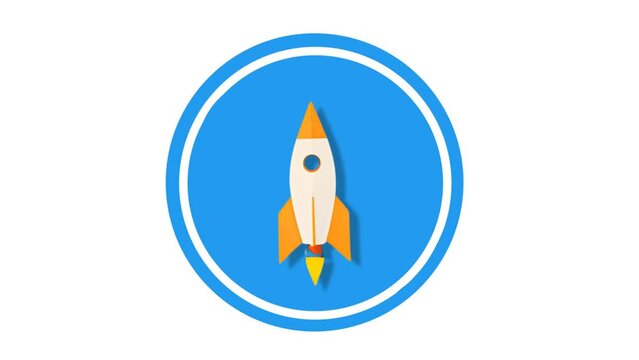 Rocket Icon of nice animated for your videos easy to use with Transparent Background