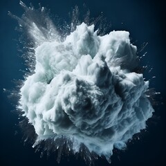 iceberg dust and powder explosion texture isolated on white background