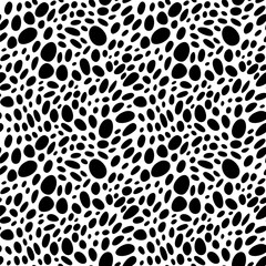 Abstract irregular brush spots, wild animal skin print, seamless vector pattern, simple geometric