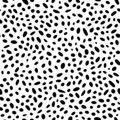 Abstract irregular brush spots, wild animal skin print, seamless vector pattern, simple geometric
