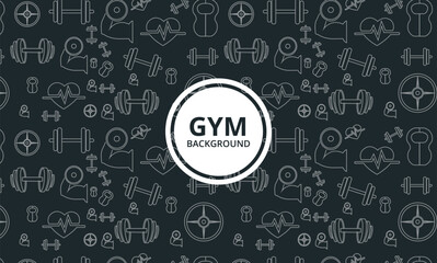 Vector gym pattern. Gym seamless background