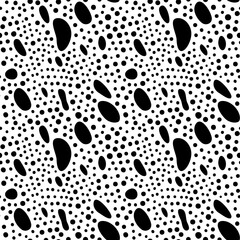 Fototapeta premium Abstract irregular brush spots, wild animal skin print, seamless vector pattern, simple geometric