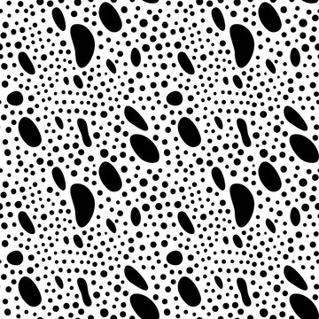 Abstract irregular brush spots, wild animal skin print, seamless vector pattern, simple geometric