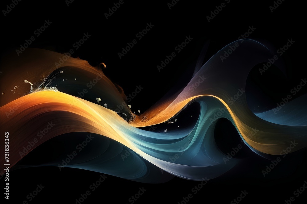 Poster abstract background with a wave, created by ai generated