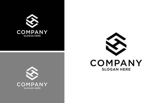 modern CH or HC logo abstract monogram vector  template