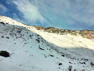 Snowy slope on a sunny day