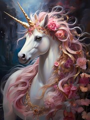 A gracefully majestic unicorn, known for its mythical presence and ethereal beauty.
