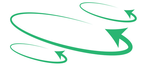 different circular arrows of black color, different thickness