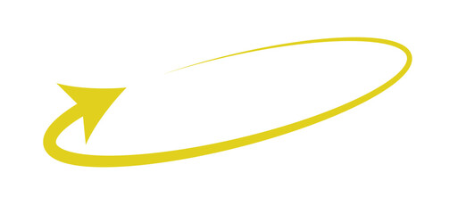 different circular arrows of black color, different thickness