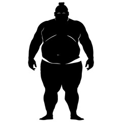 Fototapeta premium Silhouette Japanese sumo athlete black color only