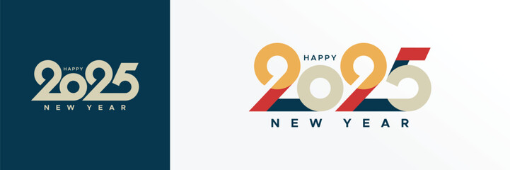 2025 typography logo design concept. Happy new year 2025 logo design © Gkpartner