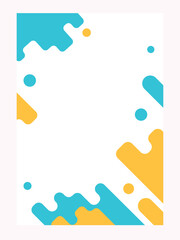 Vector background with paper card and abstract colorful shapes.