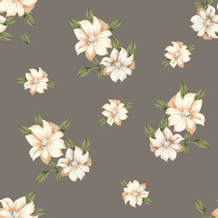 seamless flower with  design pattern on background