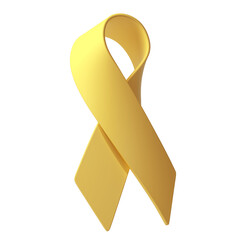 3d Yellow ribbon awareness Adenosarcoma, Bladder Bone Cancer, Endometriosis, Sarcoma, Spina Bifida. transparent illustration