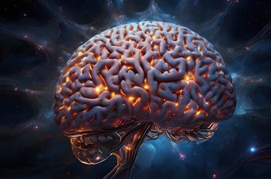 human brain with neurons schizophrenia